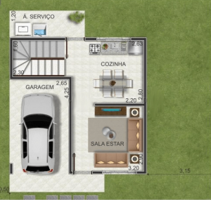 planta de casa dois andares