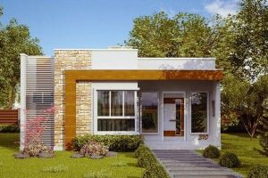 Fachada de casas simples com revestimento