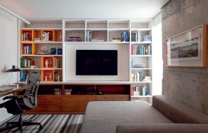 rack para tv livros