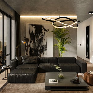 lustre com aros curvos