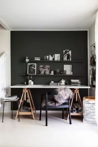 02-a-Scandi-space-with-a-black-statement-wall-and-ledges-a-trestle-desk-is-a-comfy-solution