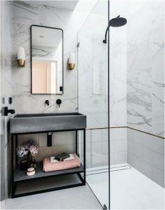 Centsational-styleblack-faucet-brass-sconces-brass-shower-trim