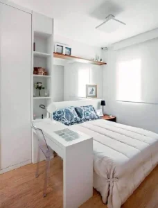 quarto-sob-medida-todo-branco-decorado-com-penteadeira-ao-lado-da-cama-Foto-Pinterest