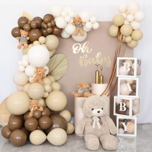 decoração de chá de bebê com ursos de pelúcia