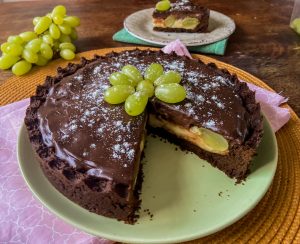 torta de uva com biscoito