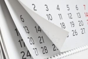 folhas de calendário