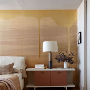 pintura interessante em parede de quarto