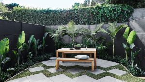 espaço minimalista na área externa