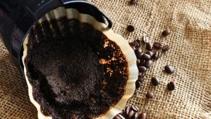 filtro com restos de café