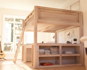 cama mezanino com espaço para estudos
