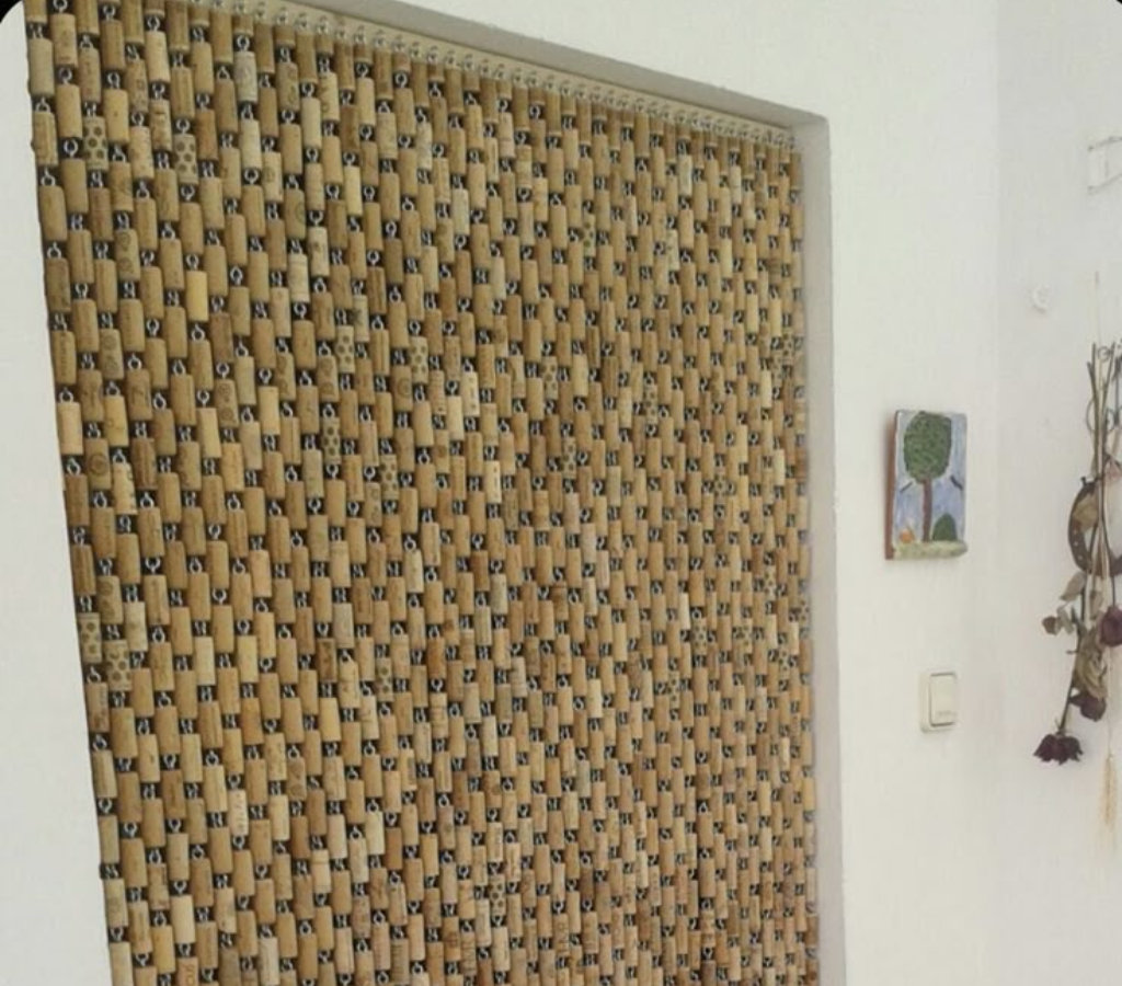 cortinas rolhas de cortiça