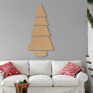 árvore de natal na parede feita de MDF