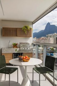 área gourmet pequena em sacada
