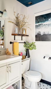 lavabo pequeno com plantas