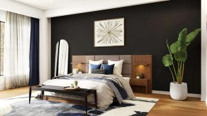 Cama com cabeceira em quarto decorado (Foto: Spacejoy / Unsplash)