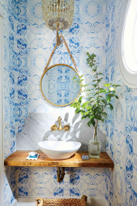 lavabo com planta na bancada