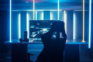iluminação de quarto gamer