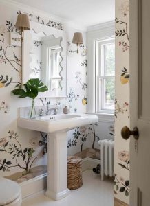 papel de parede em lavabo