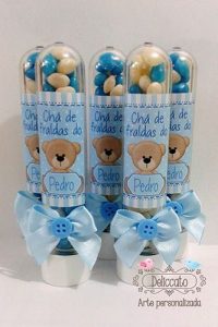 Tubinho de bala lembrancinhas chá de fralda