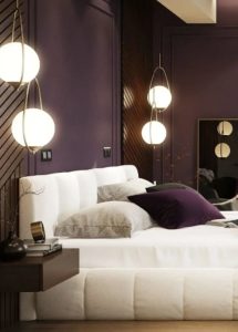 roxo em paredes de quarto