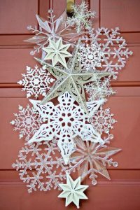 adornos de papel para porta no natal