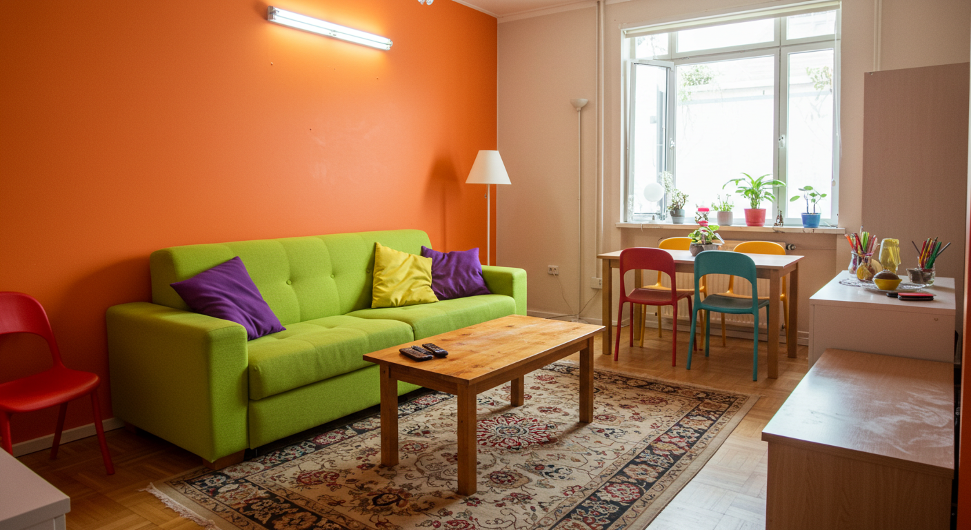 Muitas cores decoração errada