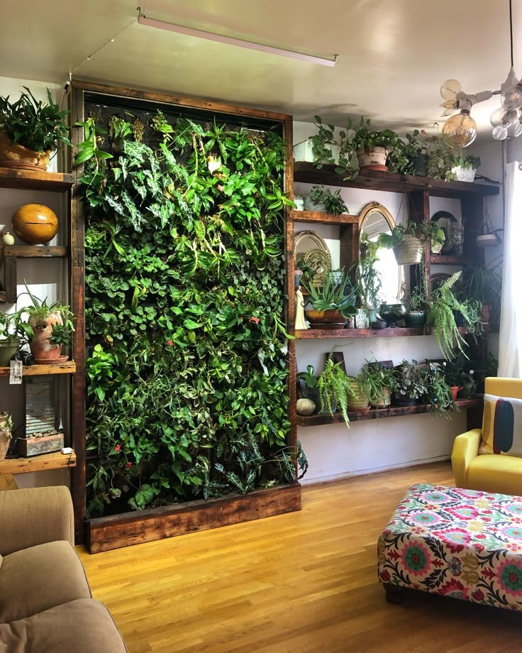 jardim vertical em sala de estar