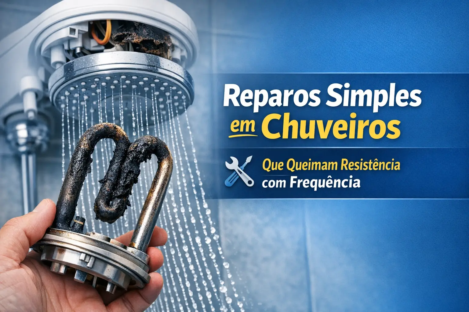 resistência queimada em chuveiro com água pingando e dicas de reparos