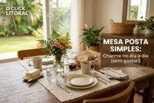 Mesa posta simples em jantar acolhedor, charme em 2026