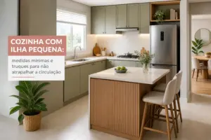 Cozinha com ilha pequena: medidas mínimas e truques para não atrapalhar a circulação